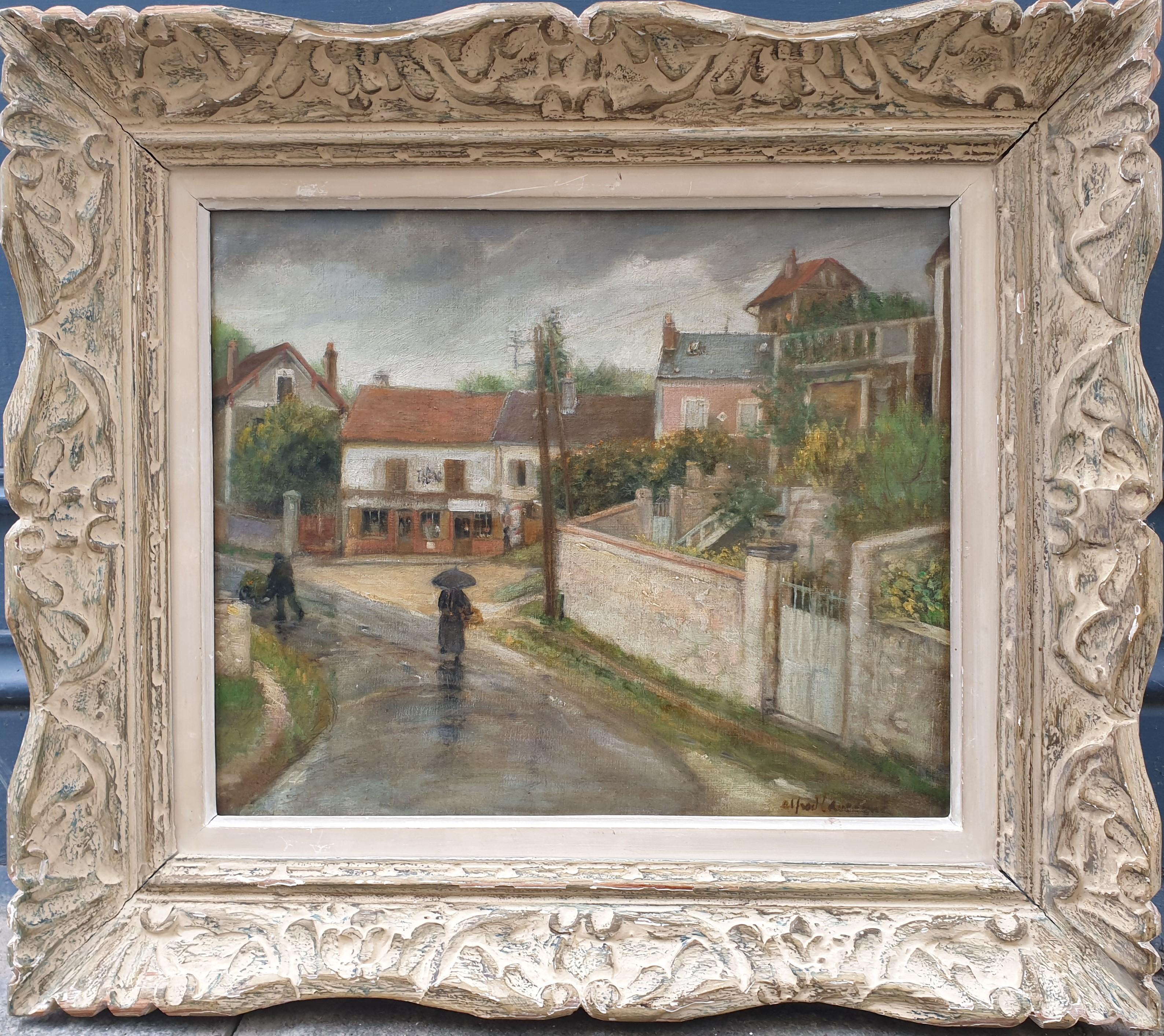 LAVERGNE Montparnasse pittura villaggio francese Ile de France Oise SANTEUIL 20 - Painting di Alfred LAVERGNE
