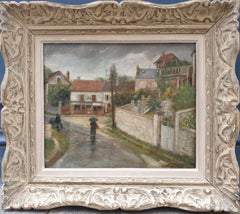 LAVERGNE Montparnasse, Gemälde Französisches Dorf Ile de France, Oise SANTEUIL, 20. Jahrhundert