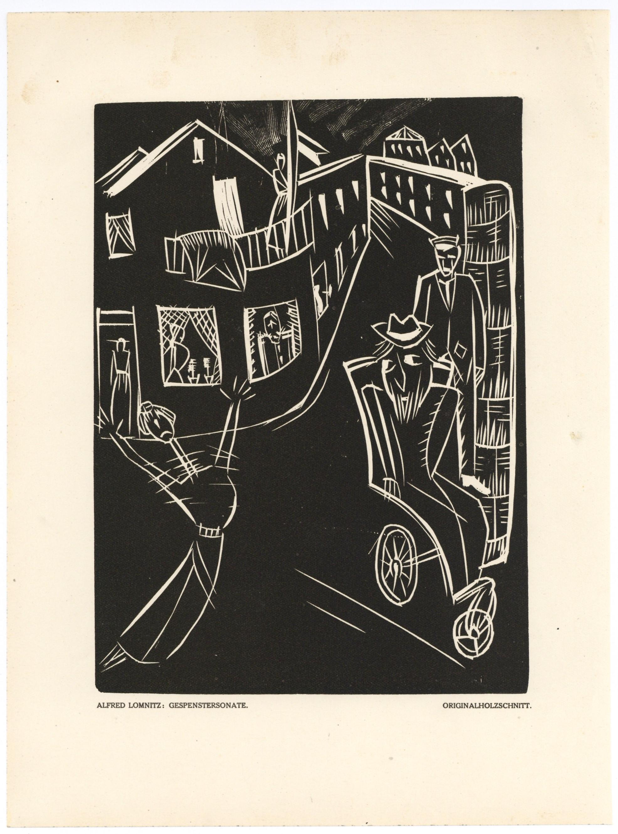"Gespenstersonate" gravure sur bois originale