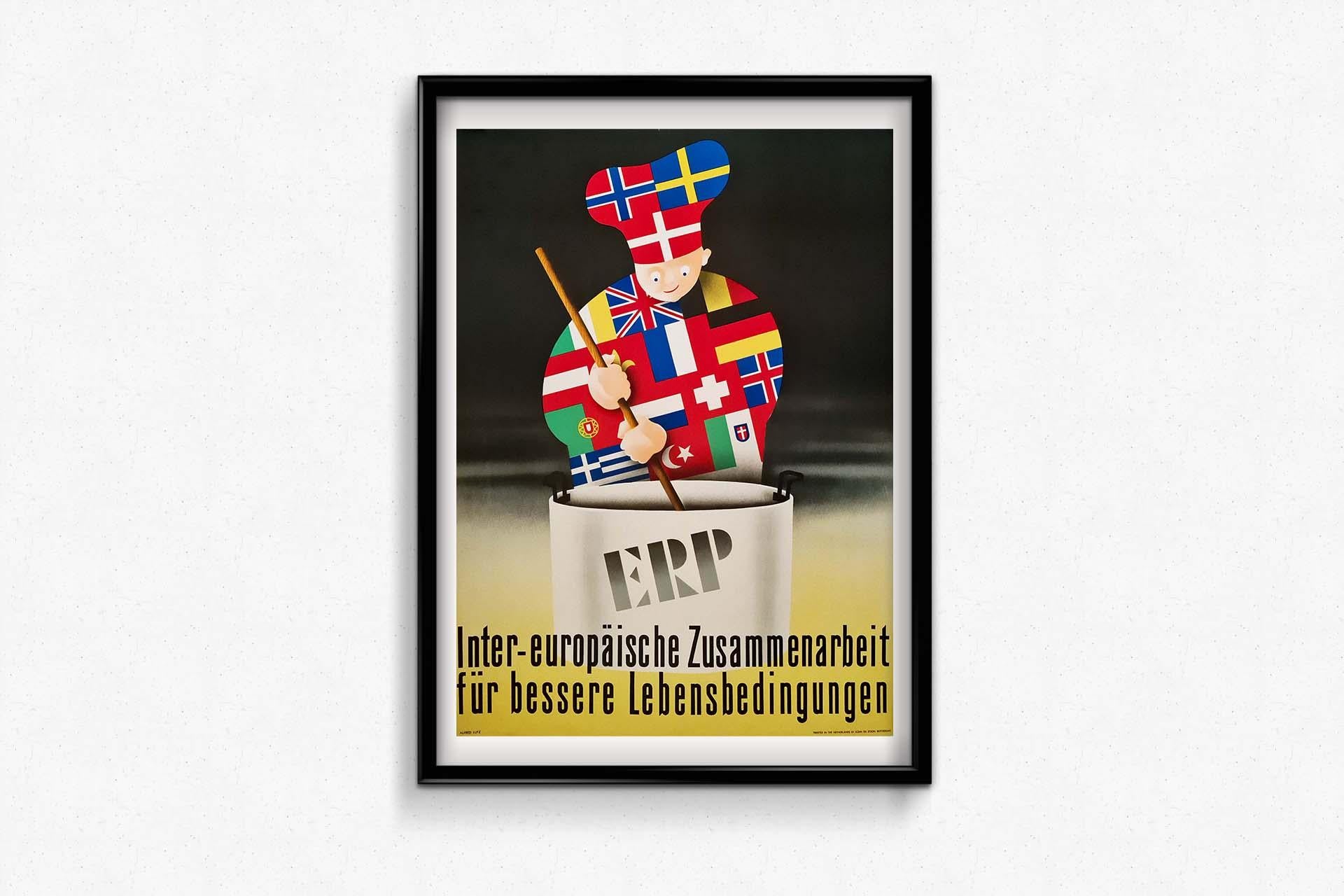 Circa 1950 Original poster of the ERP European Reunification Program - Political For Sale 2