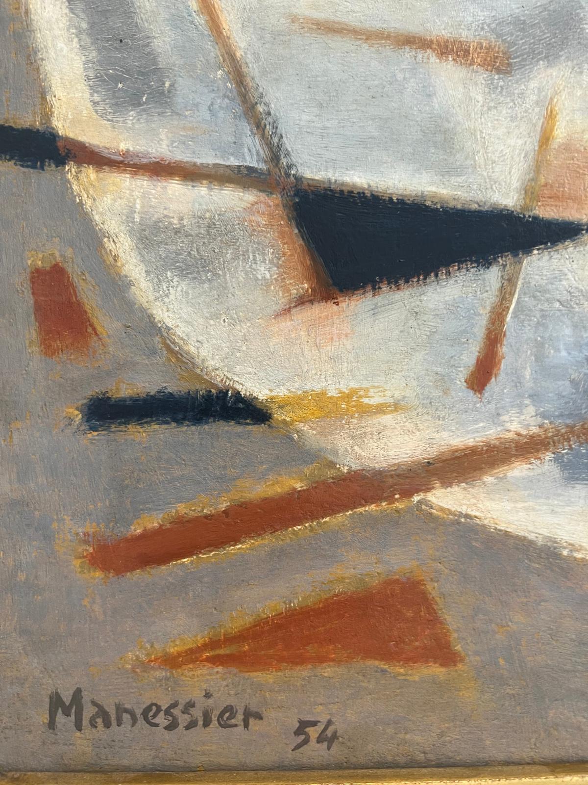 Barche - Abstract Painting Marrone di Alfred MANESSIER
