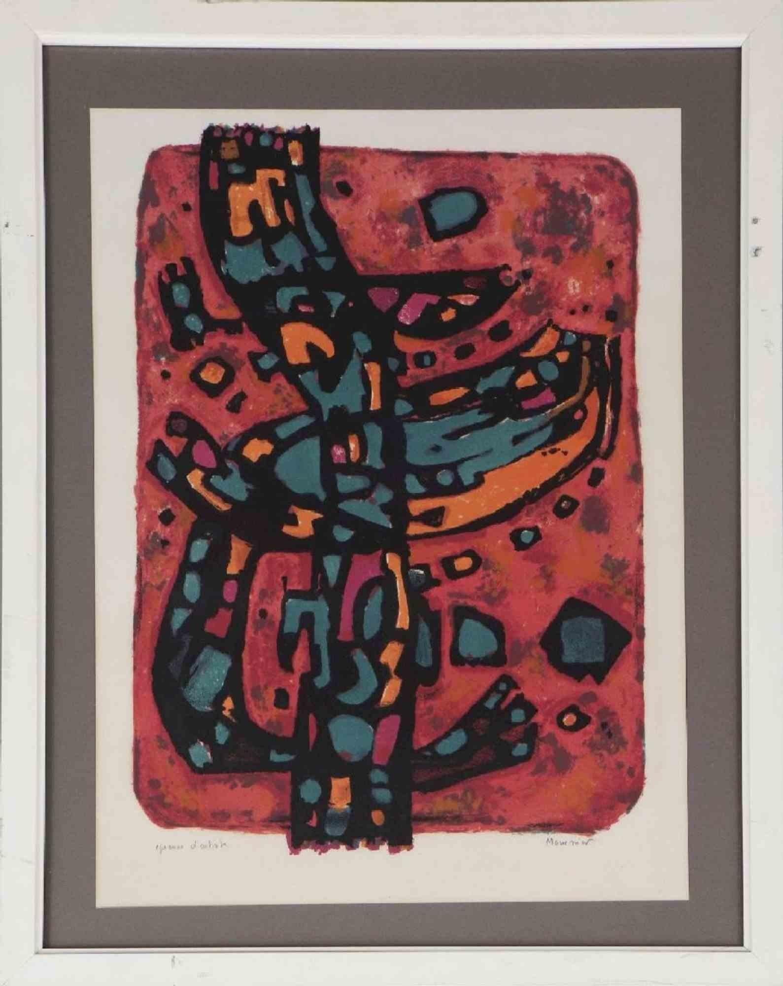 Alfred MANESSIER Abstract Print - Abstract Composition - Lithograph by Alfred Manessier- Mid 20th Century