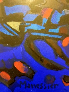 Alfred Manessier - Abstract Blue Composition - Original Lithograph