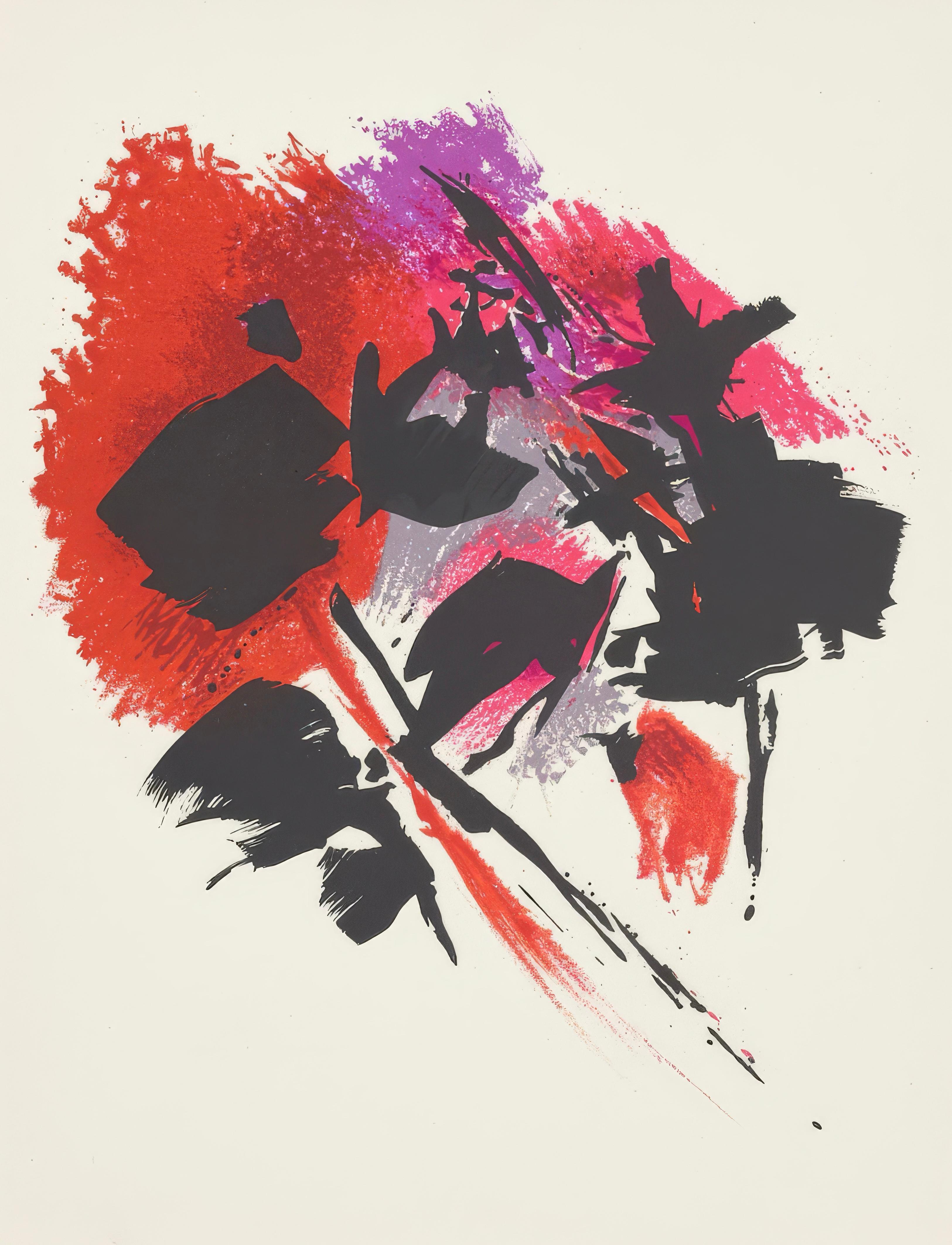 Alfred MANESSIER Landscape Print - Alfred Manessier, The Red Spot, from Memories and Portraits of Artists, 1972