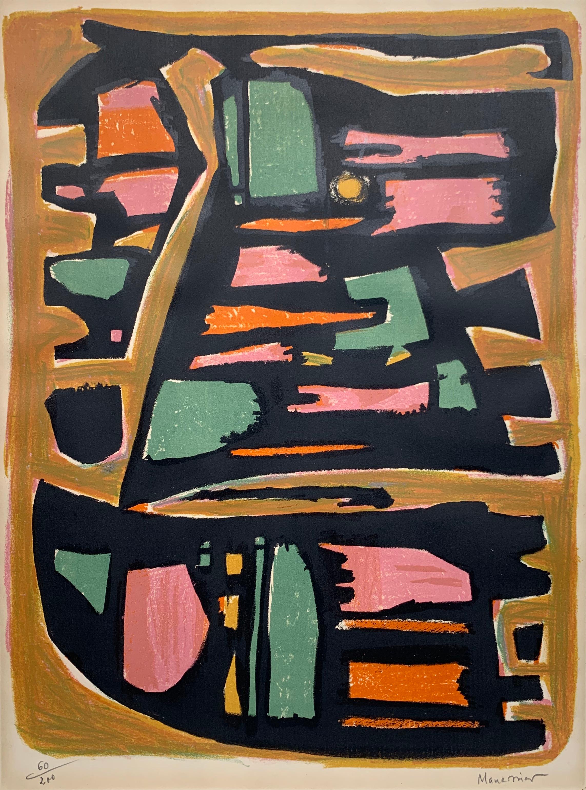 Automne (abstract expressionist composition) - Print by Alfred MANESSIER