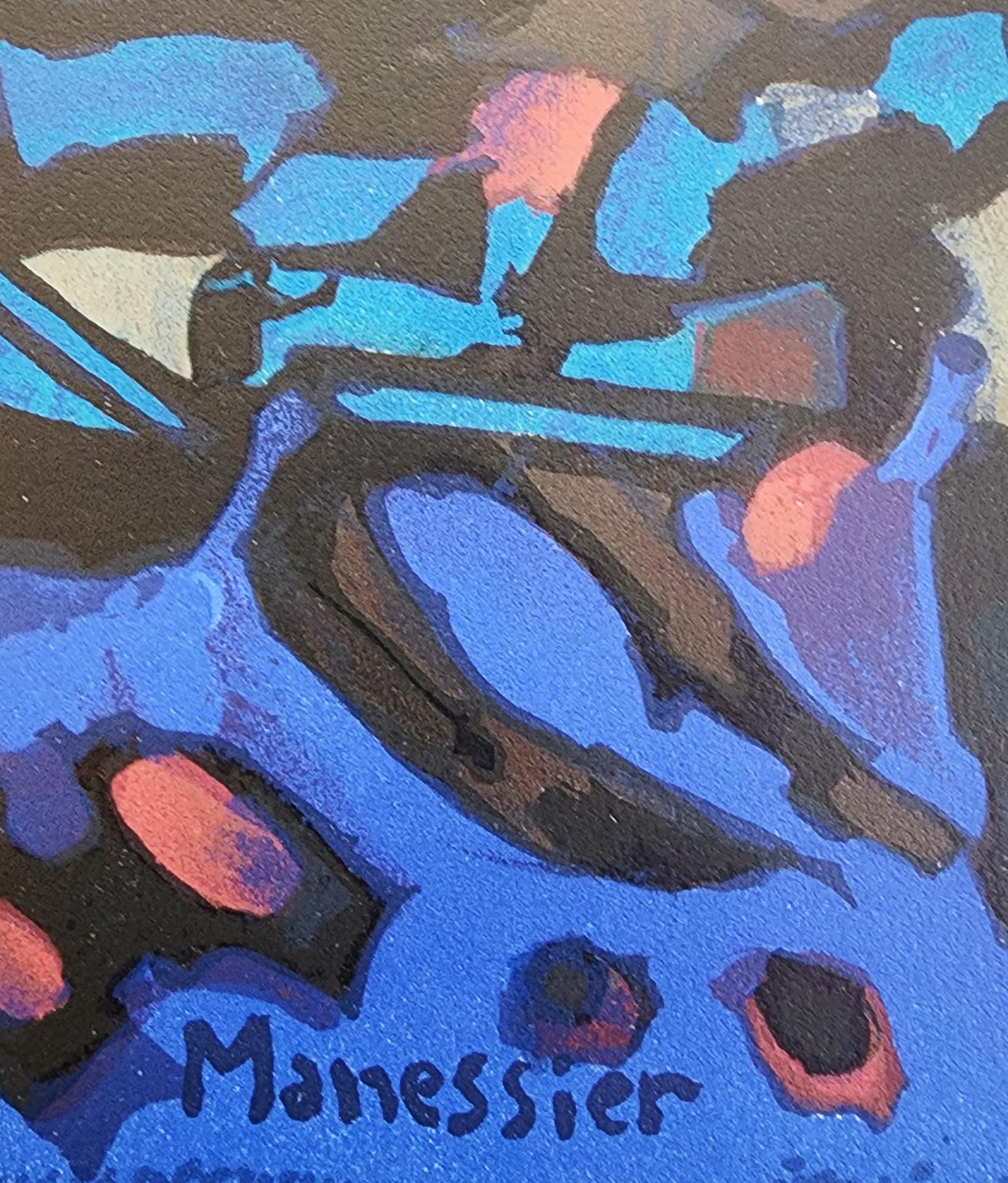 Komposition (Mourlot, Paris) (Violett), Abstract Print, von Alfred MANESSIER