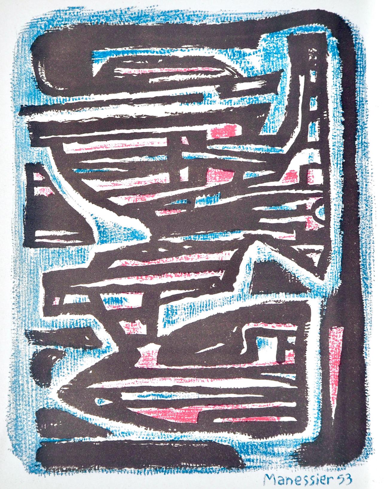 Abstract Print de Alfred MANESSIER - Composición, Société internationale d'art XXe siècle