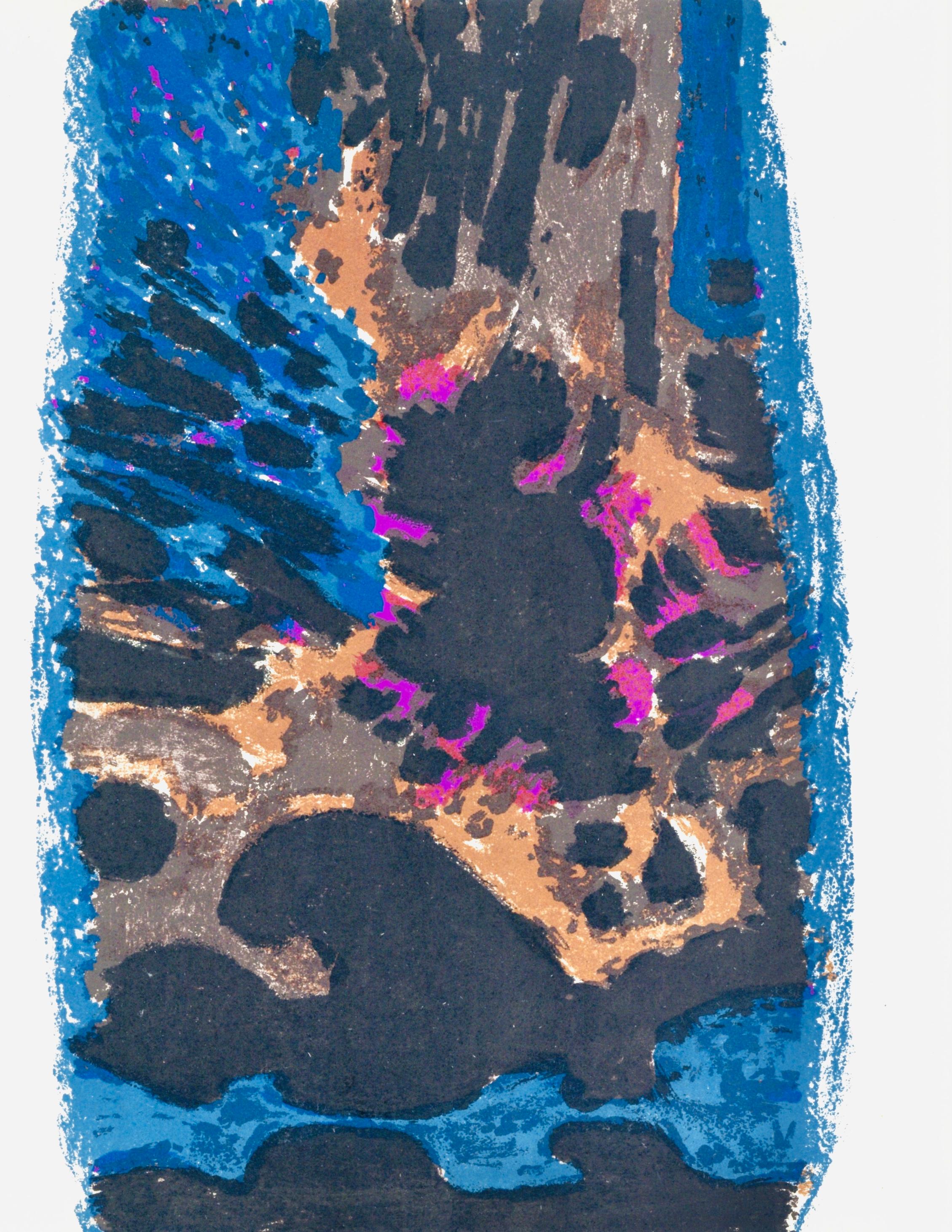 Alfred MANESSIER Landscape Print - Eau souterraine ou Tache noire n°2, Société internationale d'art XXe siècle