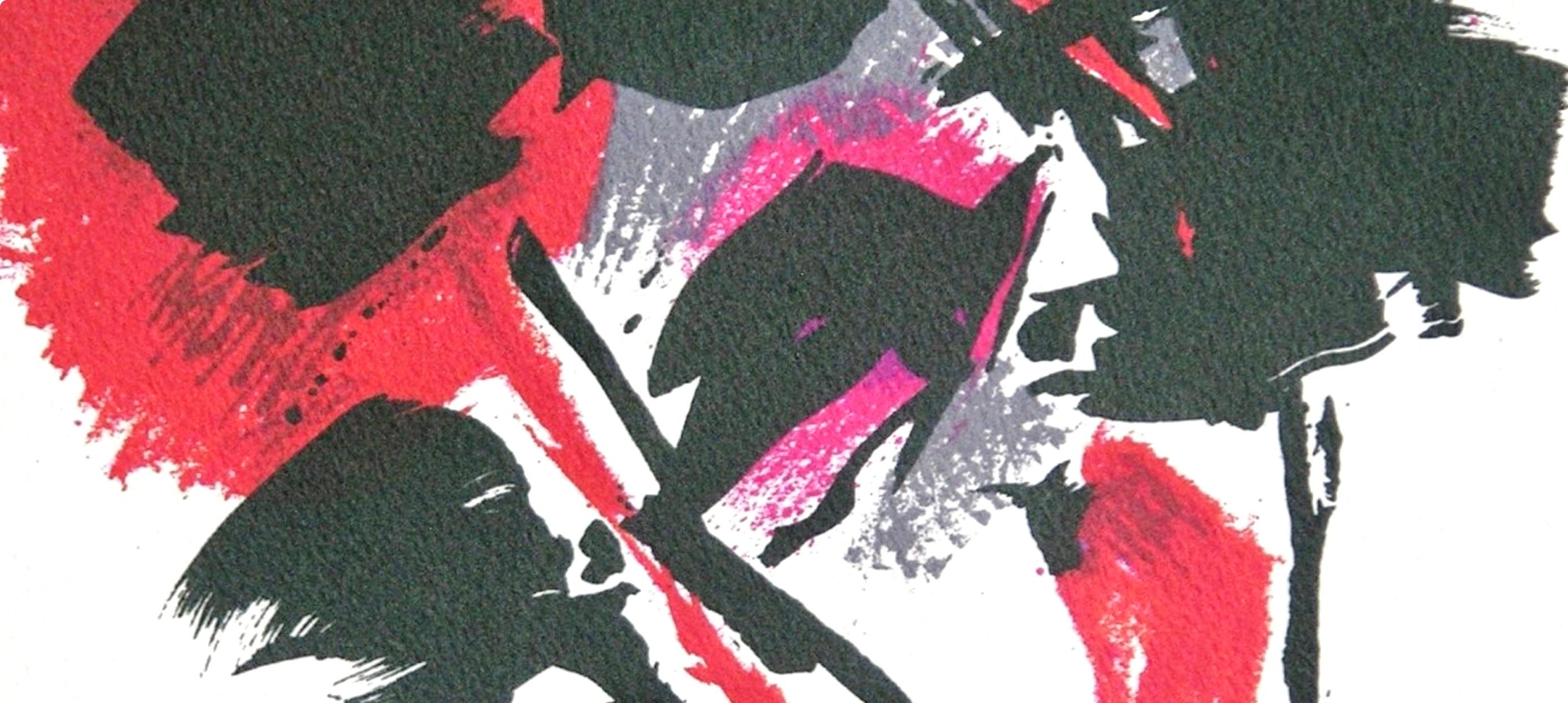 La tache rouge, Souvenirs et Portraits d'Artistes - Noir Landscape Print par Alfred MANESSIER