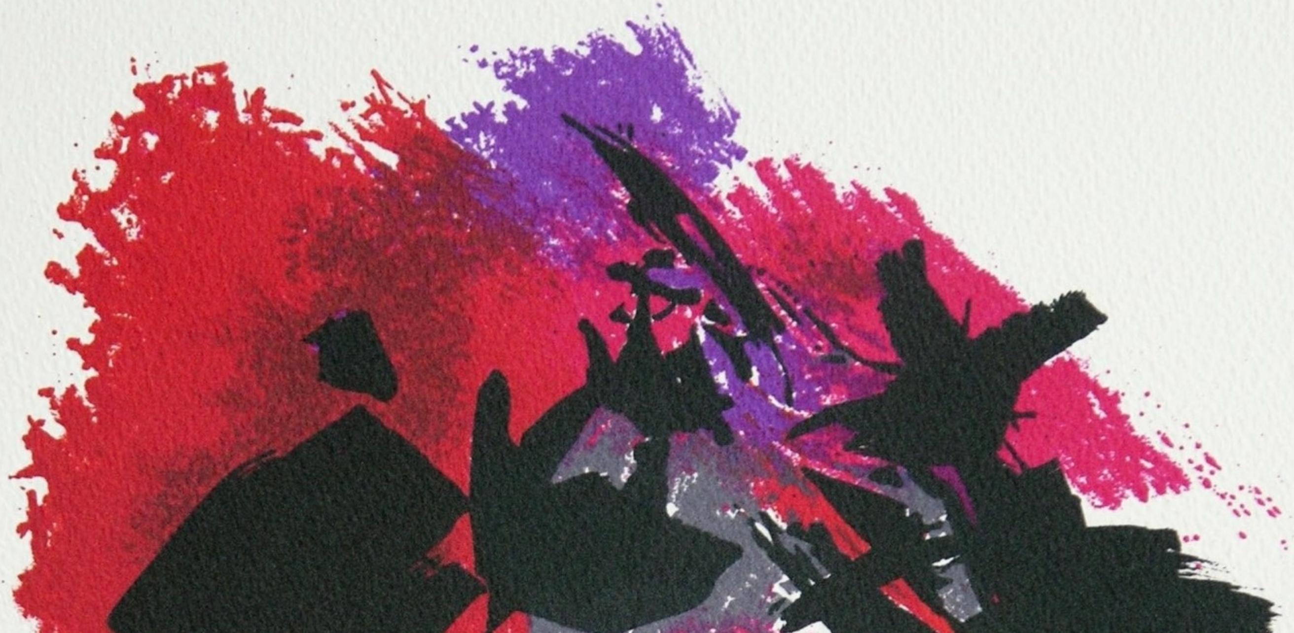 Manessier, La tache rouge, Souvenirs et portraits d'artistes (dopo) - Print Moderno di Alfred MANESSIER