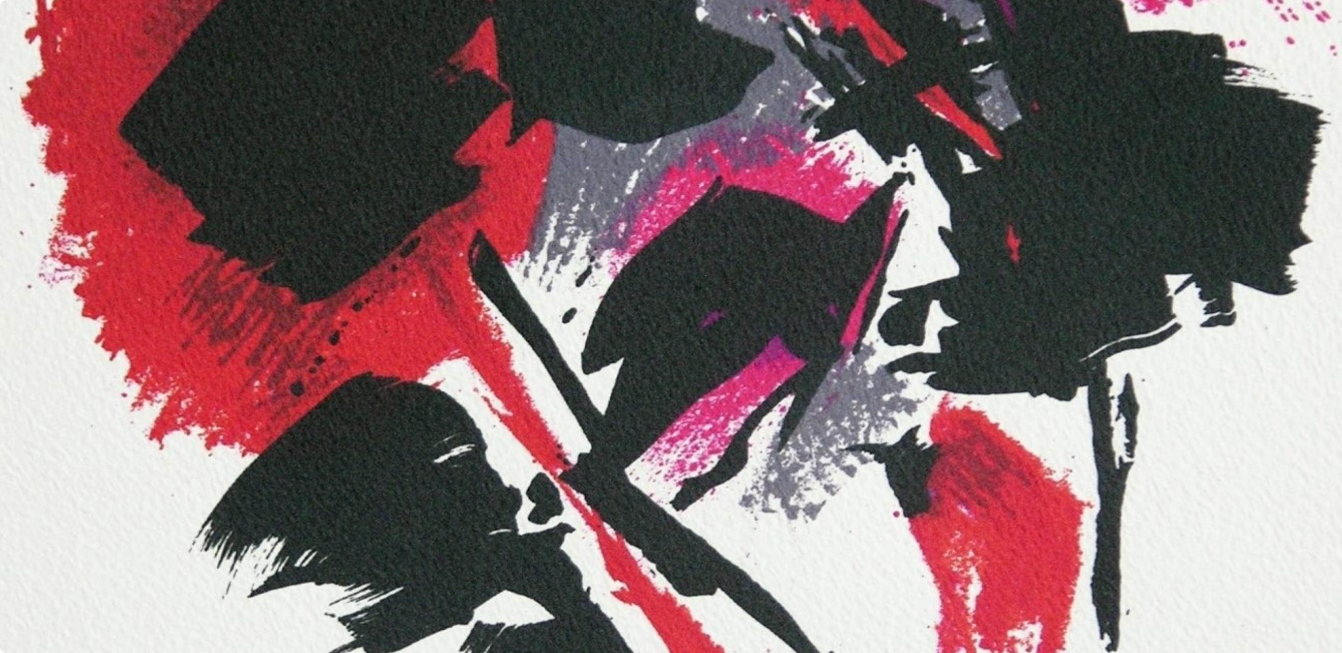 Manessier, La tache rouge, Souvenirs et portraits d'artistes (dopo) - Landscape Print Grigio di Alfred MANESSIER