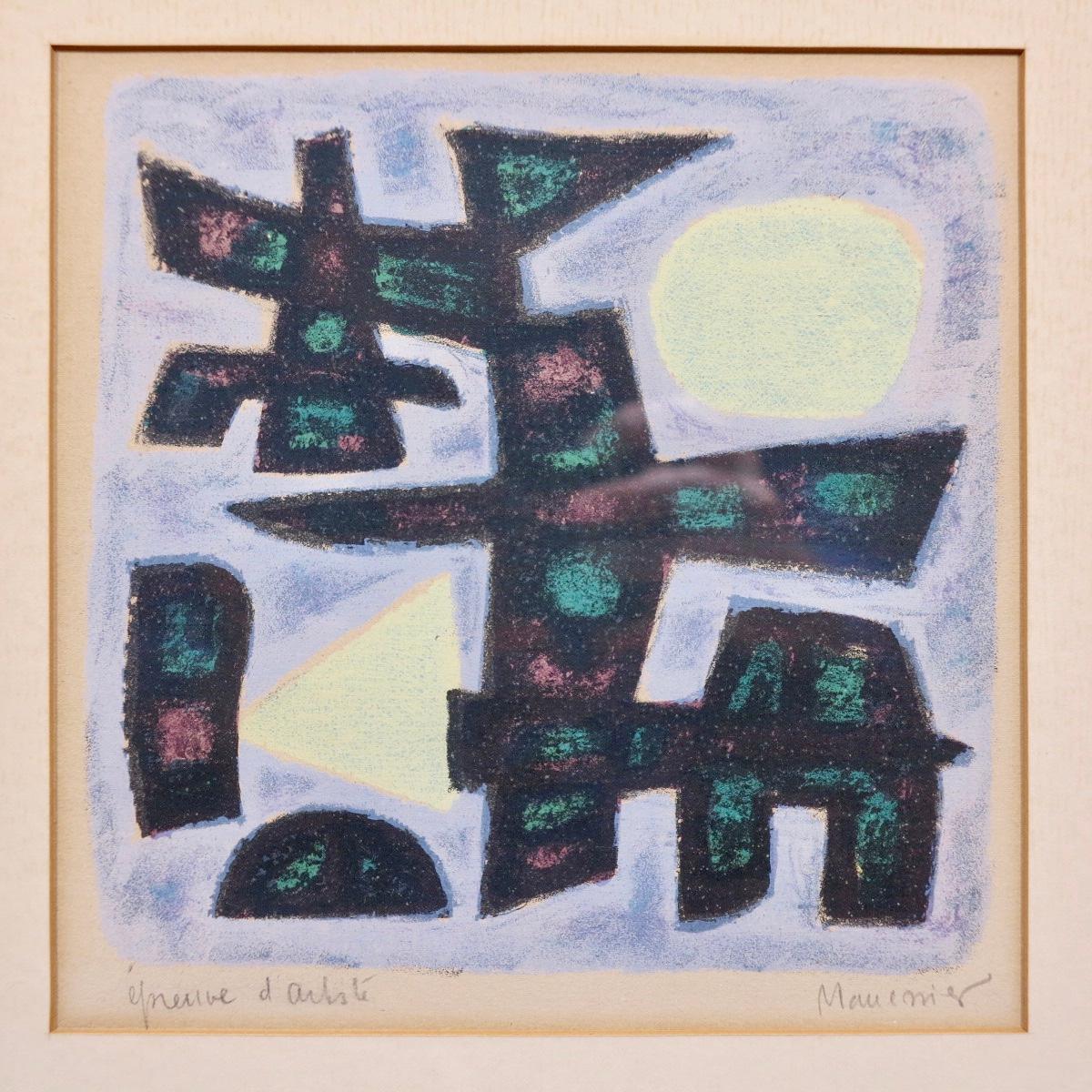 Alfred MANESSIER Abstract Print - Untitled abstract expressionist print