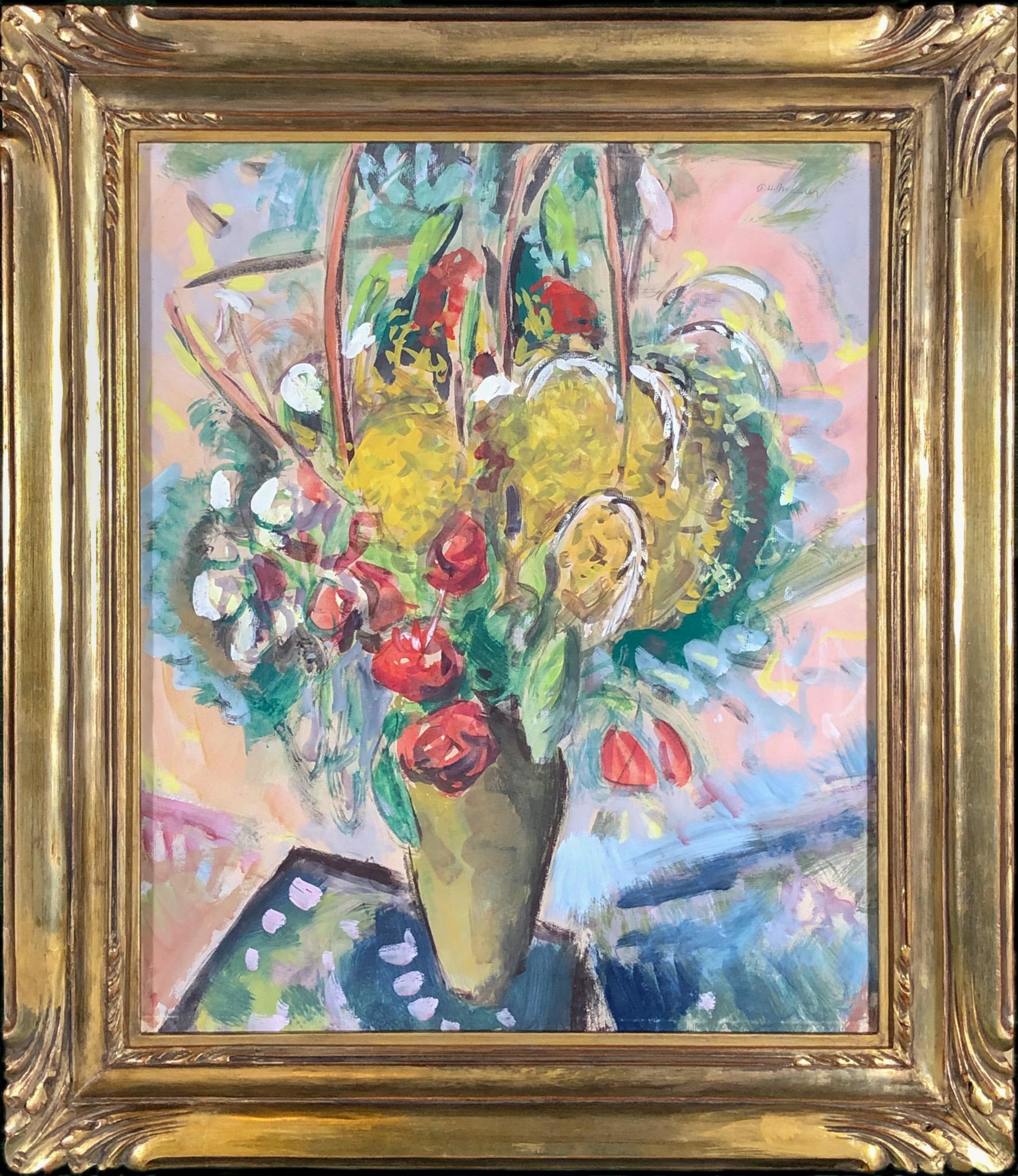 Bodegón floral - Painting de Alfred Maurer