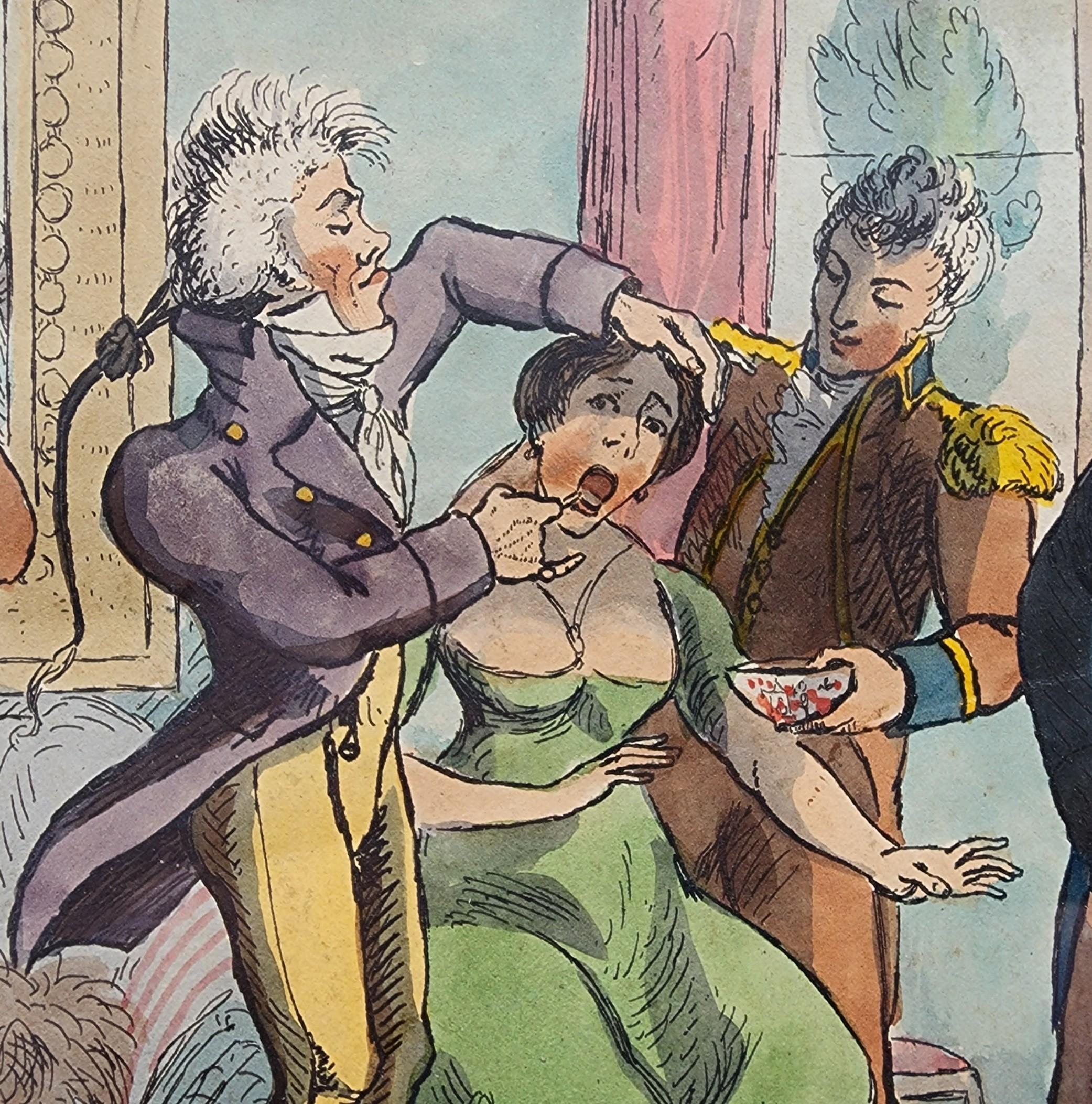 El Dentista, 1806, Grabado, Caricatura satírica británica, Dental, Inglés en venta 2