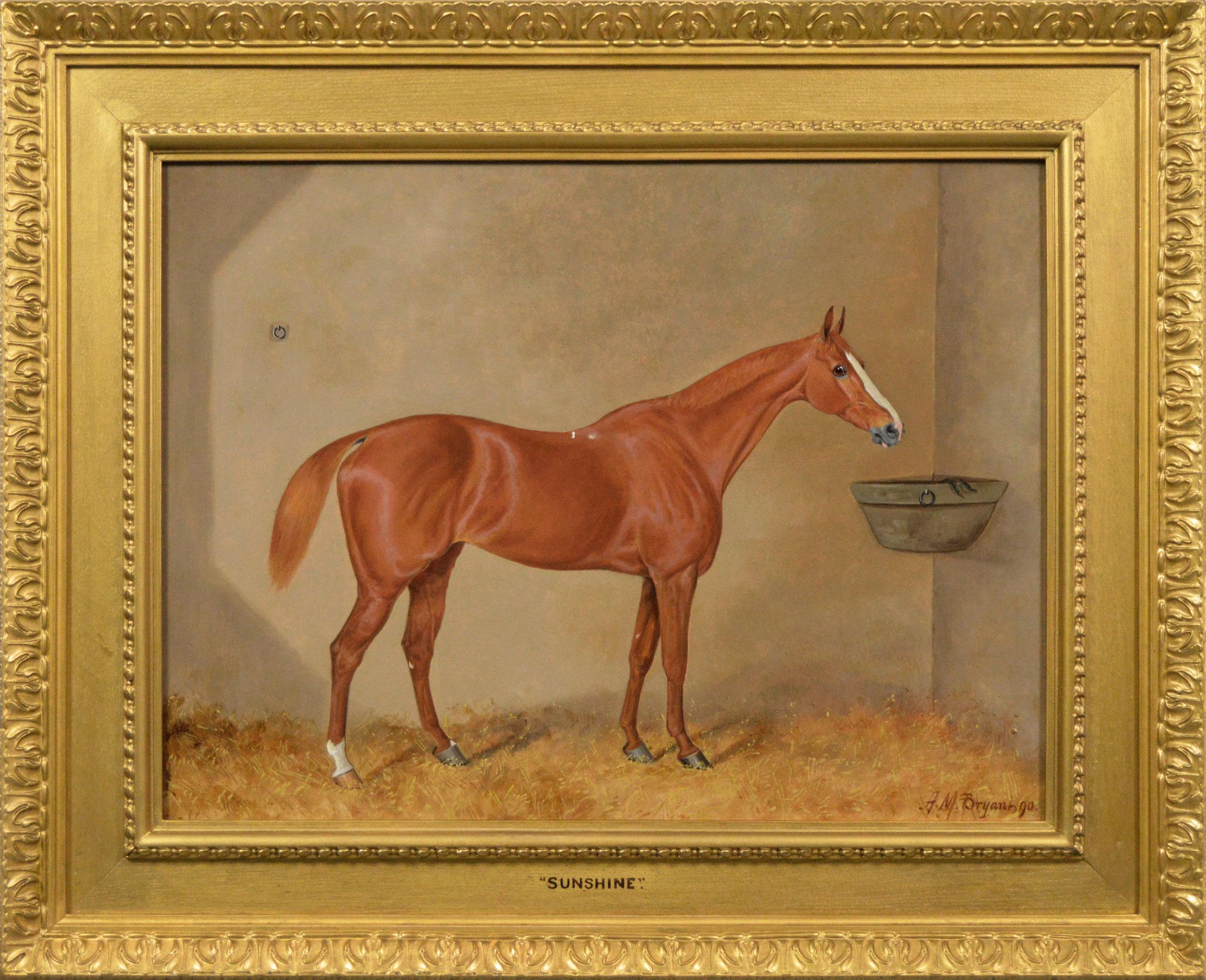 Alfred Moginie Bryant Animal Painting – 19. Jahrhundert Pferdeporträt Ölgemälde eines Fuchsjägers