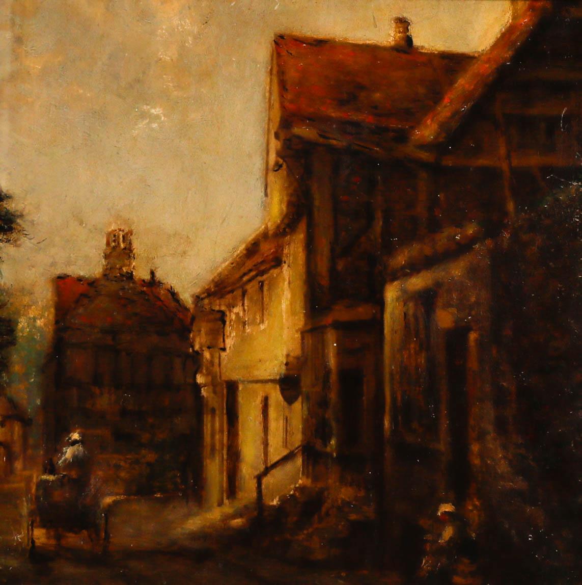 Círculo de Alfred Montague - Óleo enmarcado del siglo XIX, La carreta de madrugada en venta 1