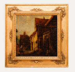 Circolo di Alfred Montague - Olio del XIX secolo incorniciato, Il carro di prima mattina