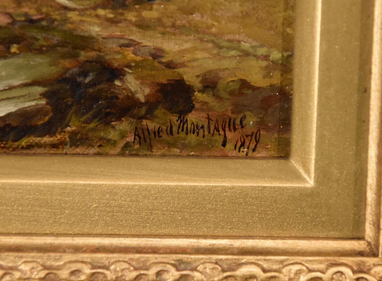 Peinture à l'huile d'Alfred Montague « L'entrée de l'Honfleur depuis l'eau ».  3