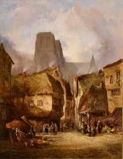 Coppia di dipinti a olio di Alfred Montague "Vicino a St.Lo" "Abberville"