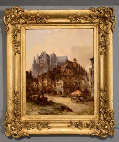 Peinture d'Alfred Montague "Cathédrale de Beauvais, vue de la place Jean D'Arc".