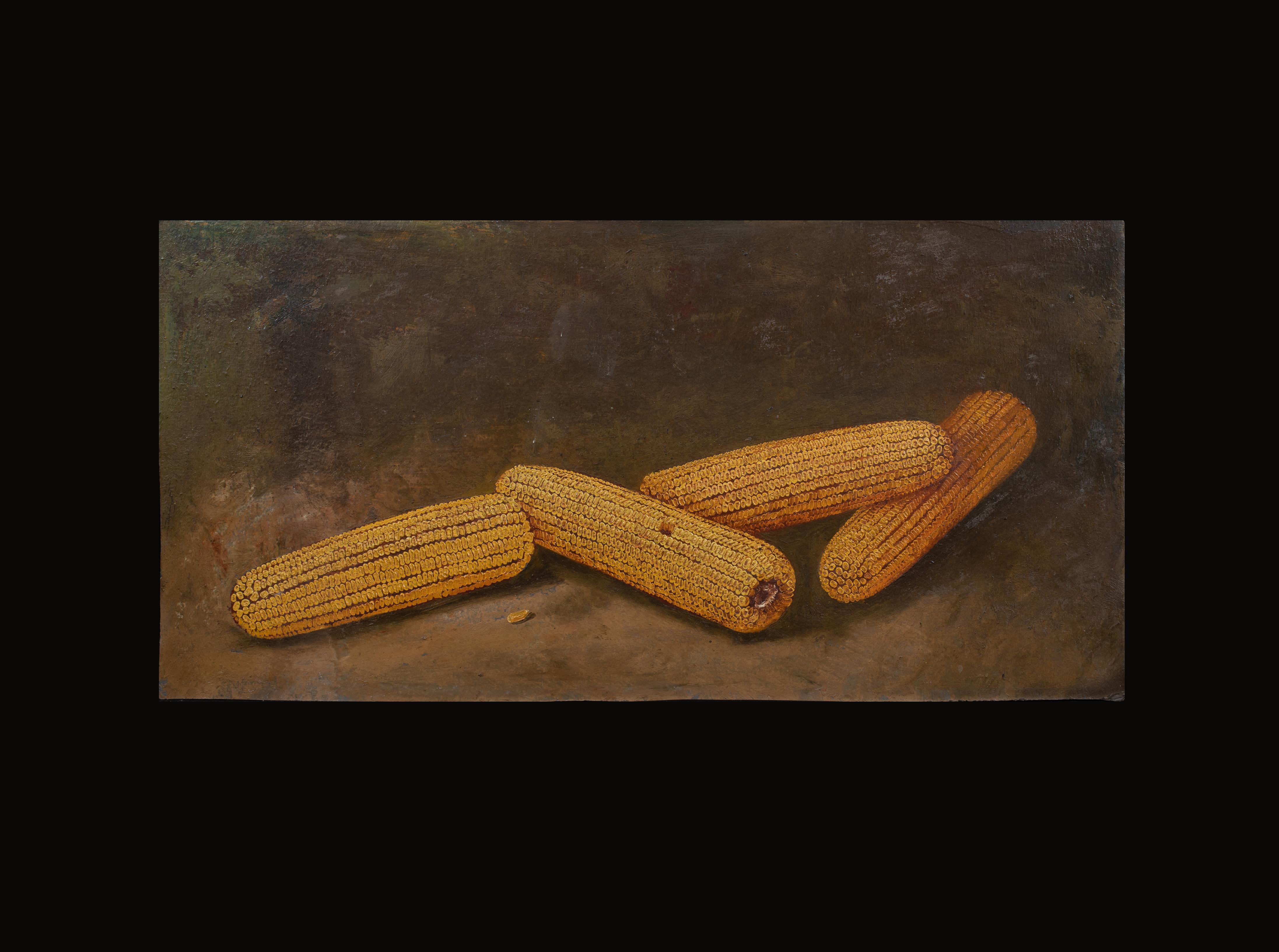 Study of Corn On The Cob, 19th Century - Painting by alfred montgomery