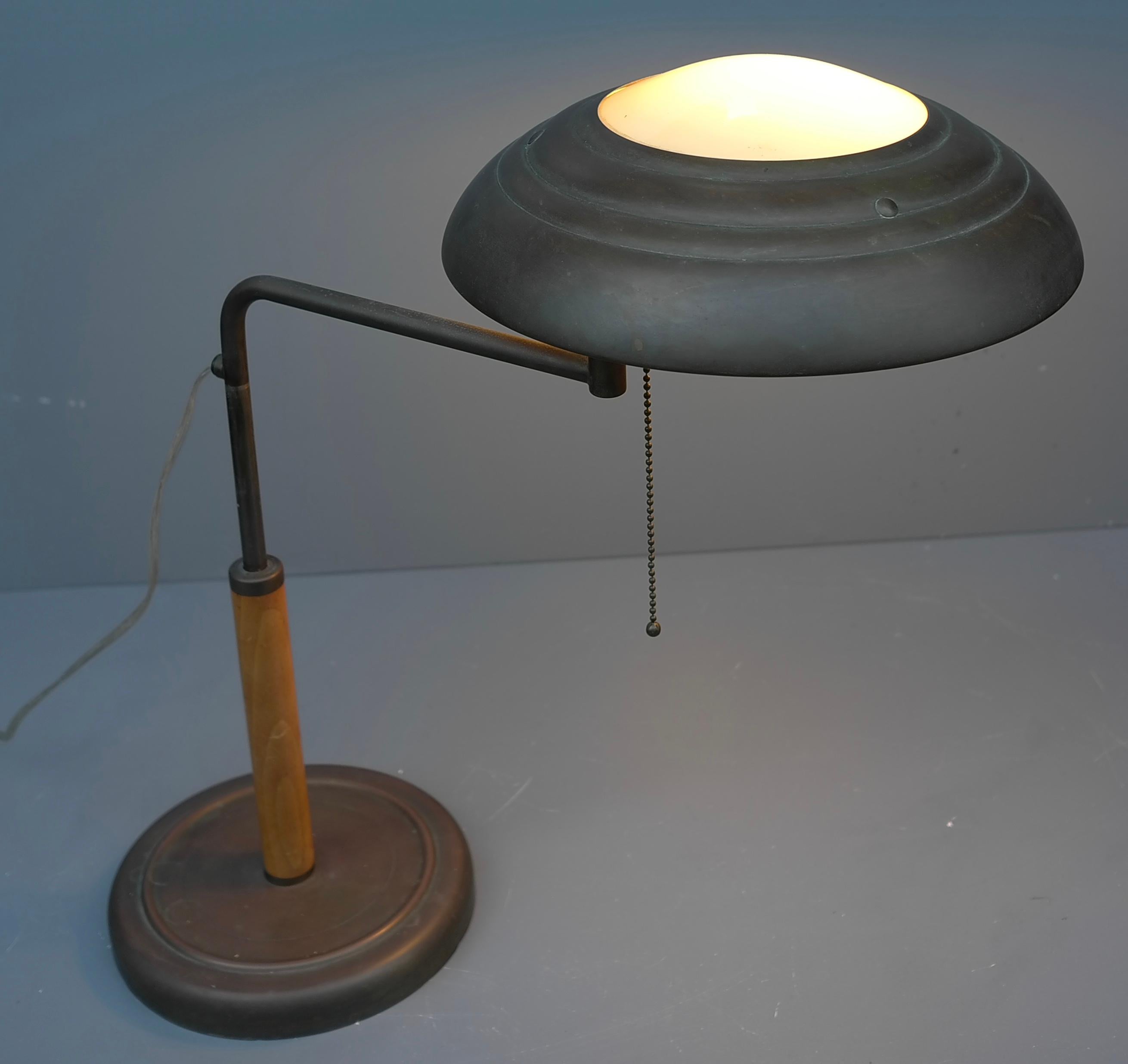 Mid-Century Modern Lampe de bureau Art déco en cuivre d'Alfred Müller, modèle Quick 1500 de Belmag, Zurich 1935 en vente