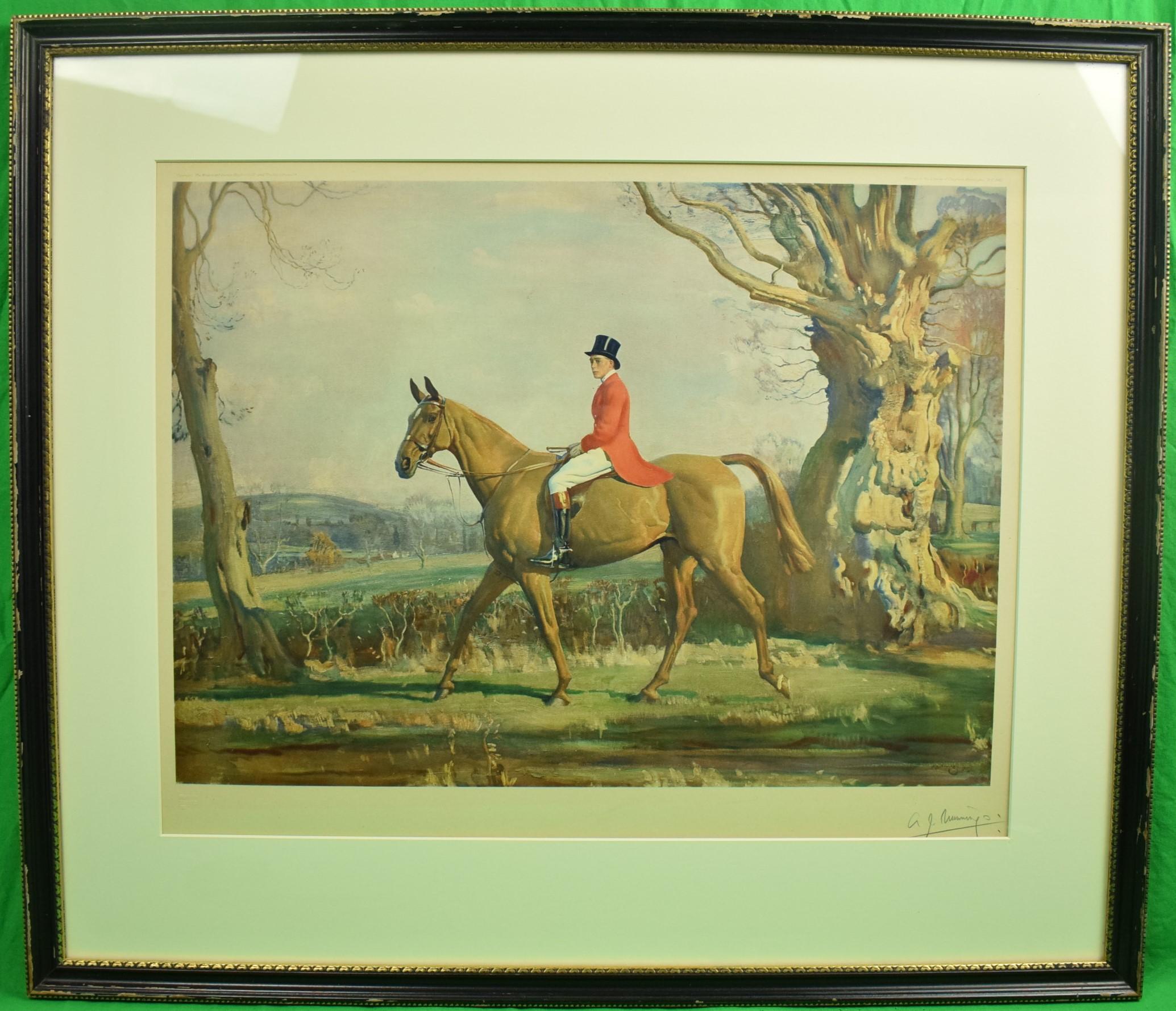 "The Prince of Wales on Forest Witch" c1921 by Sir Alfred Munnings (SIGNED)