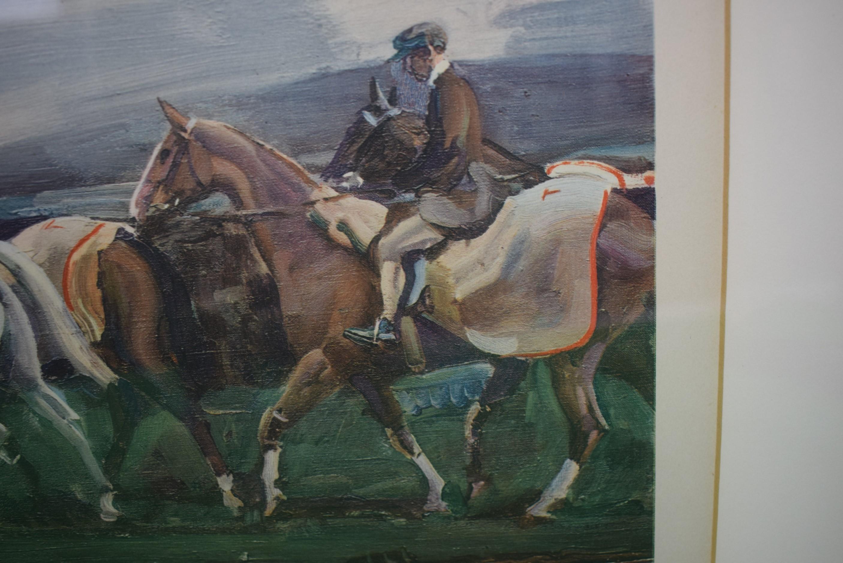 « Exercising On The Downs », 1922, Chromolithographie d'Alfred Munnings  en vente 2