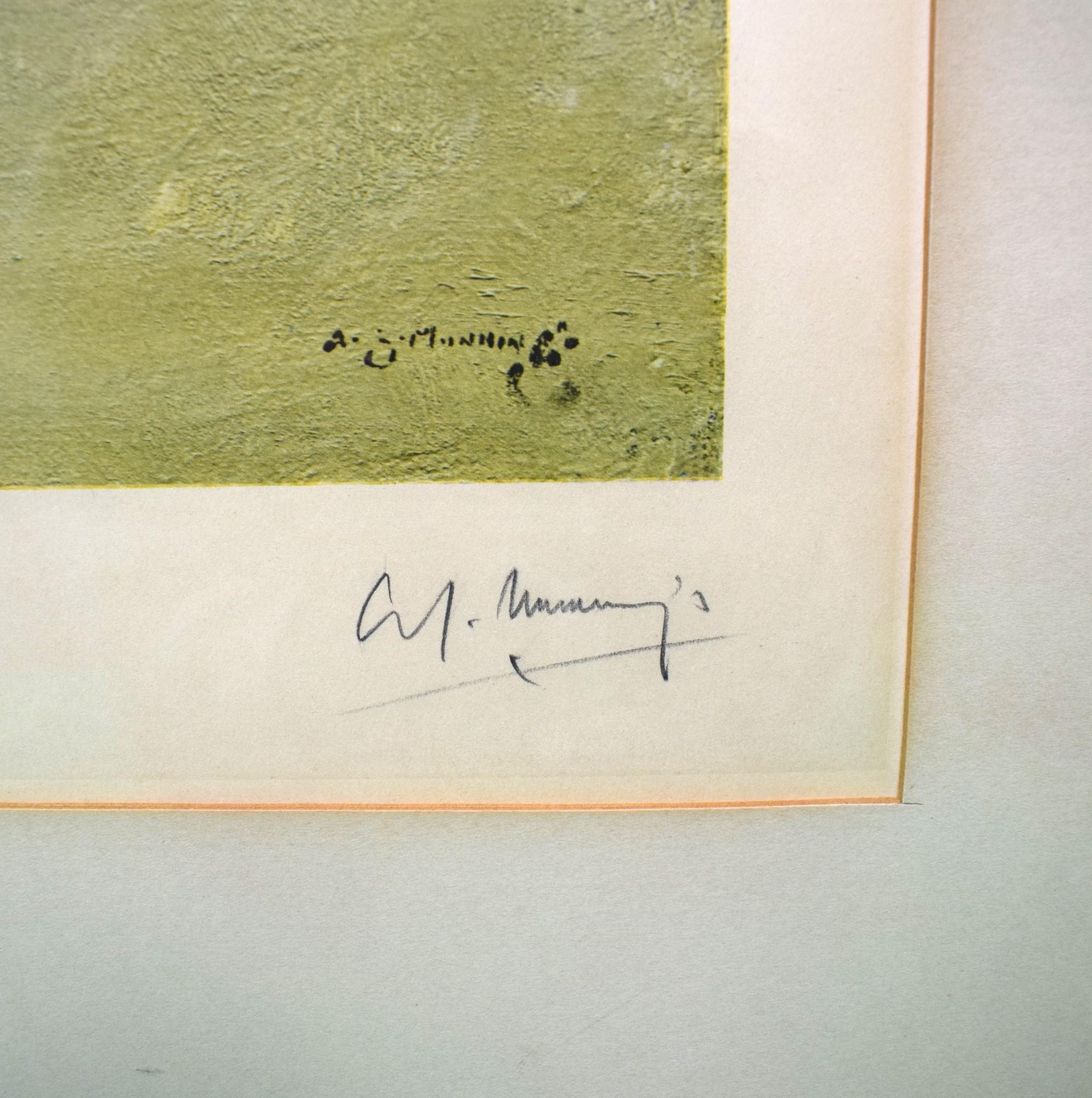 Chromolithographie „The Paddock At Epsom, Spring Meeting 1932“ von Alfred Munnings  im Angebot 1