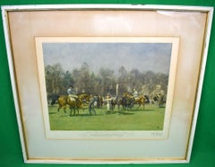 « The Paddock At Epsom, Spring Meeting 1932 » Chromolithographie d'Alfred Munnings 