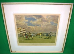 « Unsaddling At Epsom, Summer Meeting », 1932, Chromolithographie d'Alfred Munnings 