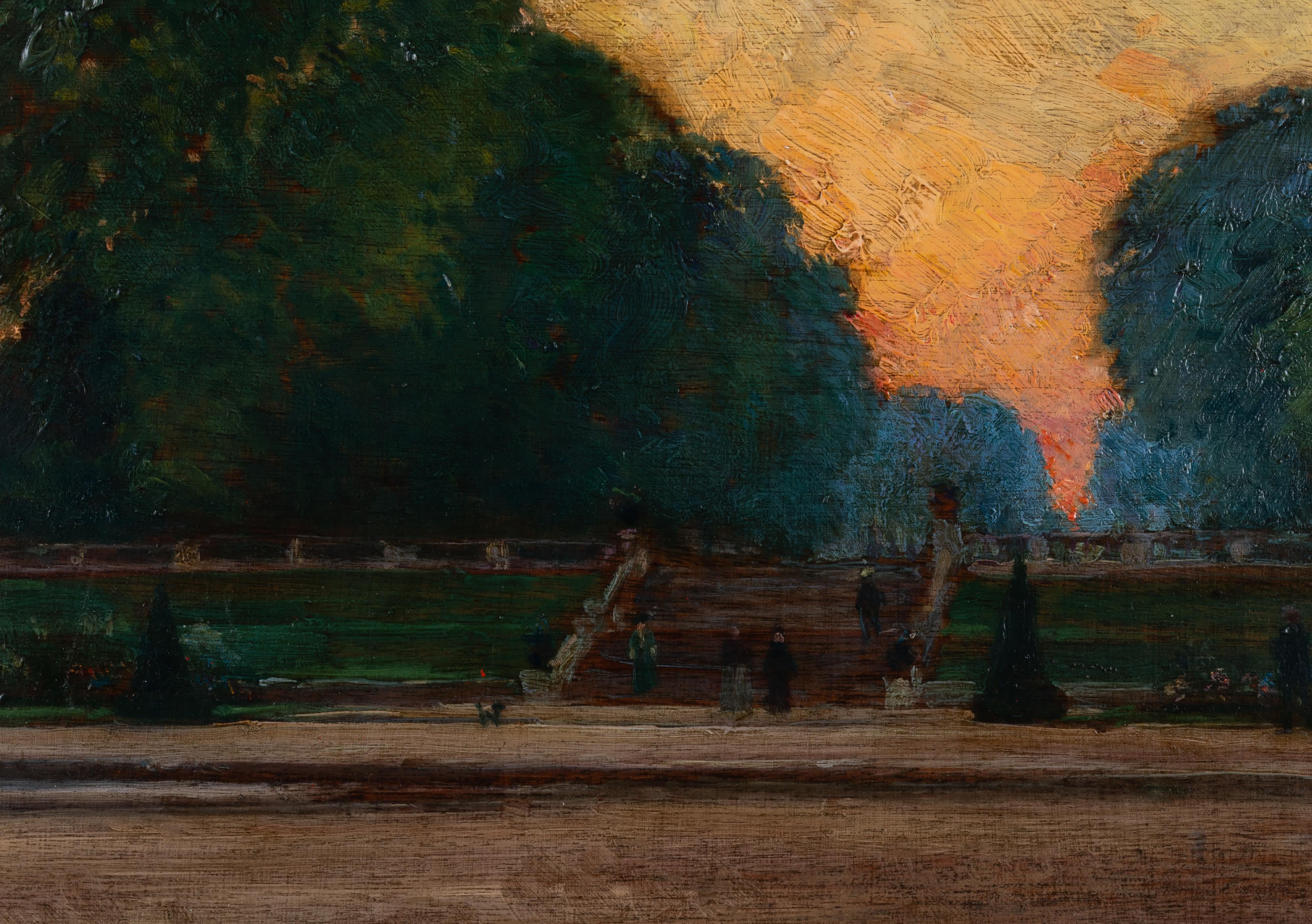Park-Terrassen in St. Cloud (Impressionismus), Painting, von Alfred Nathaniel Oppenheim