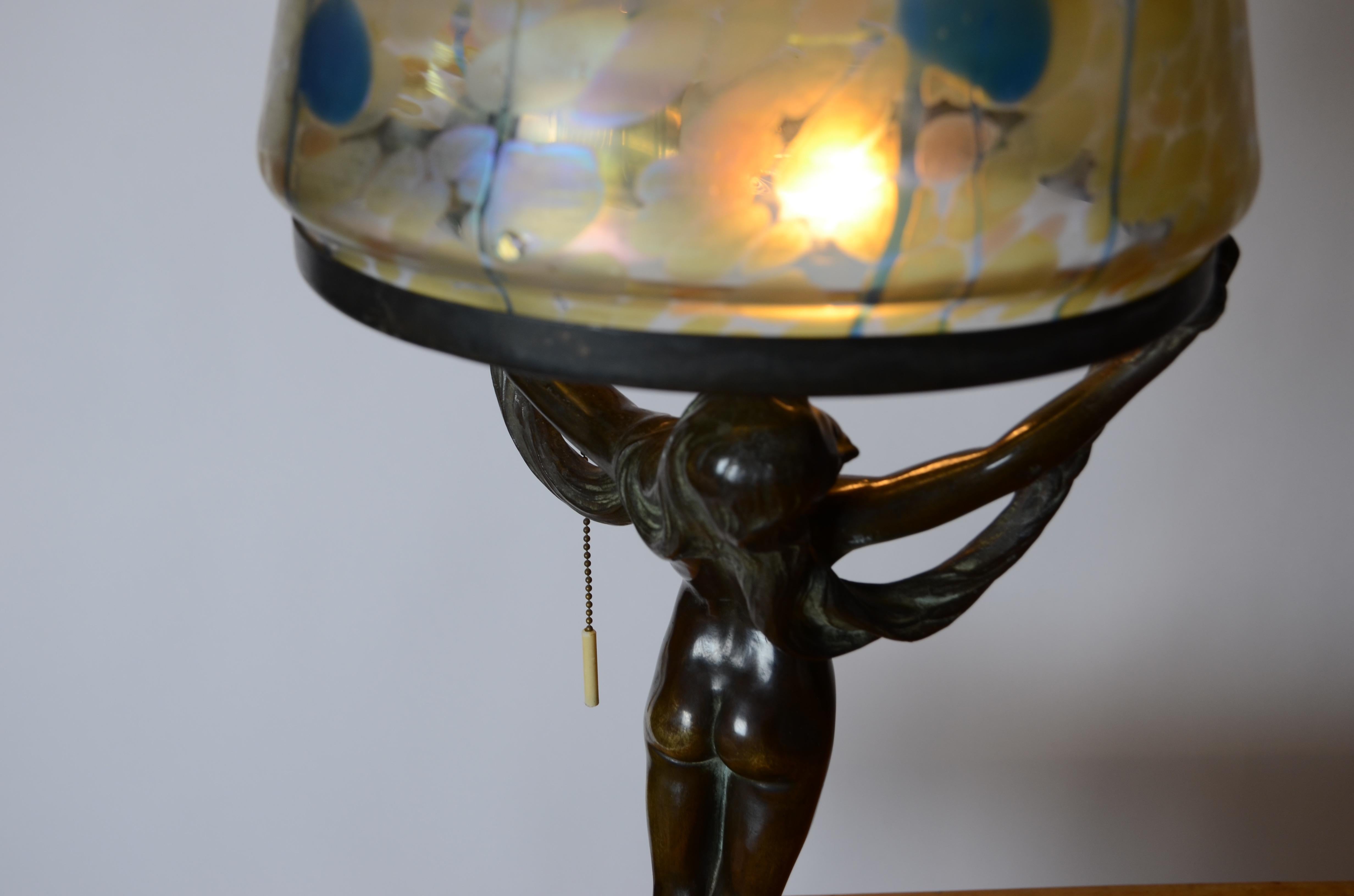 Alfred Ohlson, Table Lamp, Art Nouveau, Herman Bergman, Sweden 1910s 3