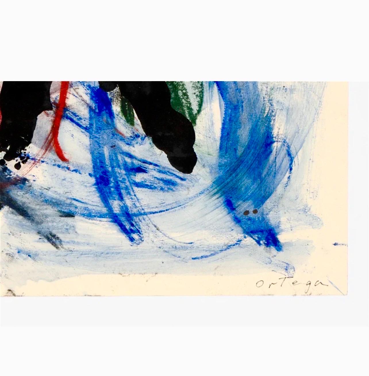 Alfred Ortega Peinture figurative abstraite expressionniste à l'huile en gras Monoprint Painting en vente 2