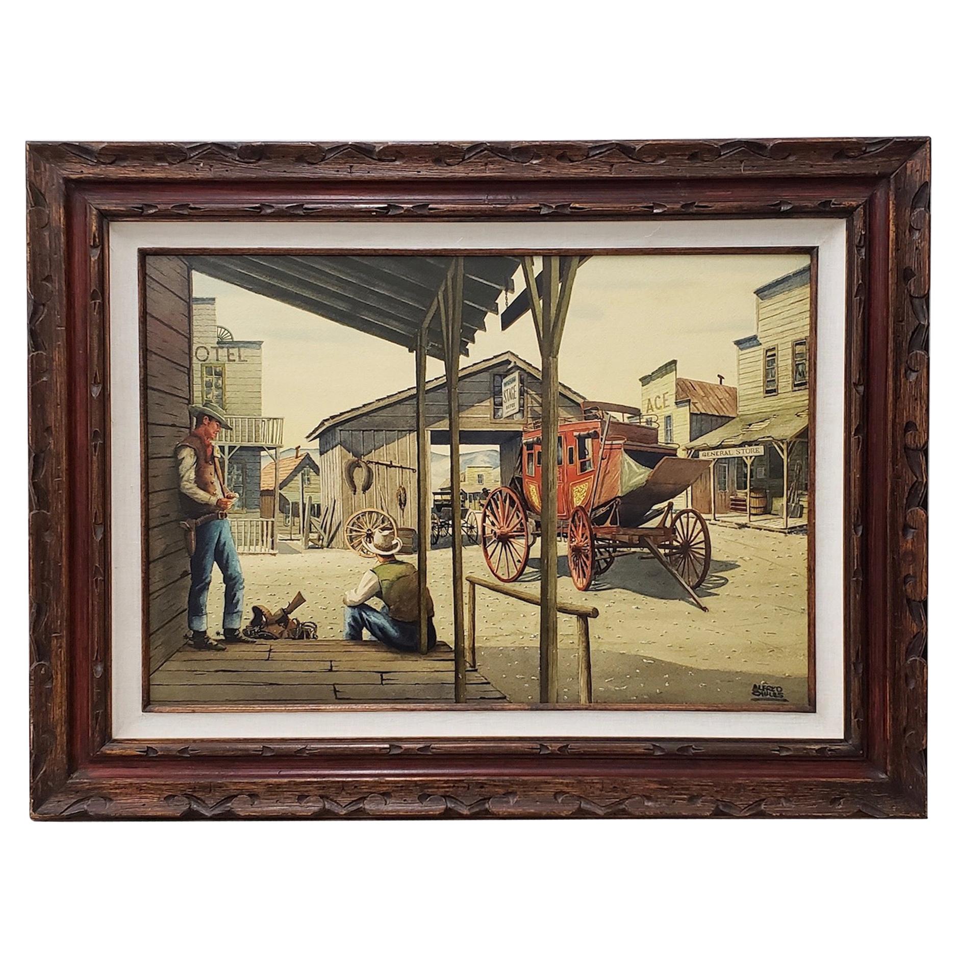 Alfred Owles "The Long Wait" Original Watercolor, circa 1970s For Sale