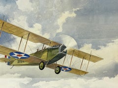 Vintage Bi-Plane Watercolor