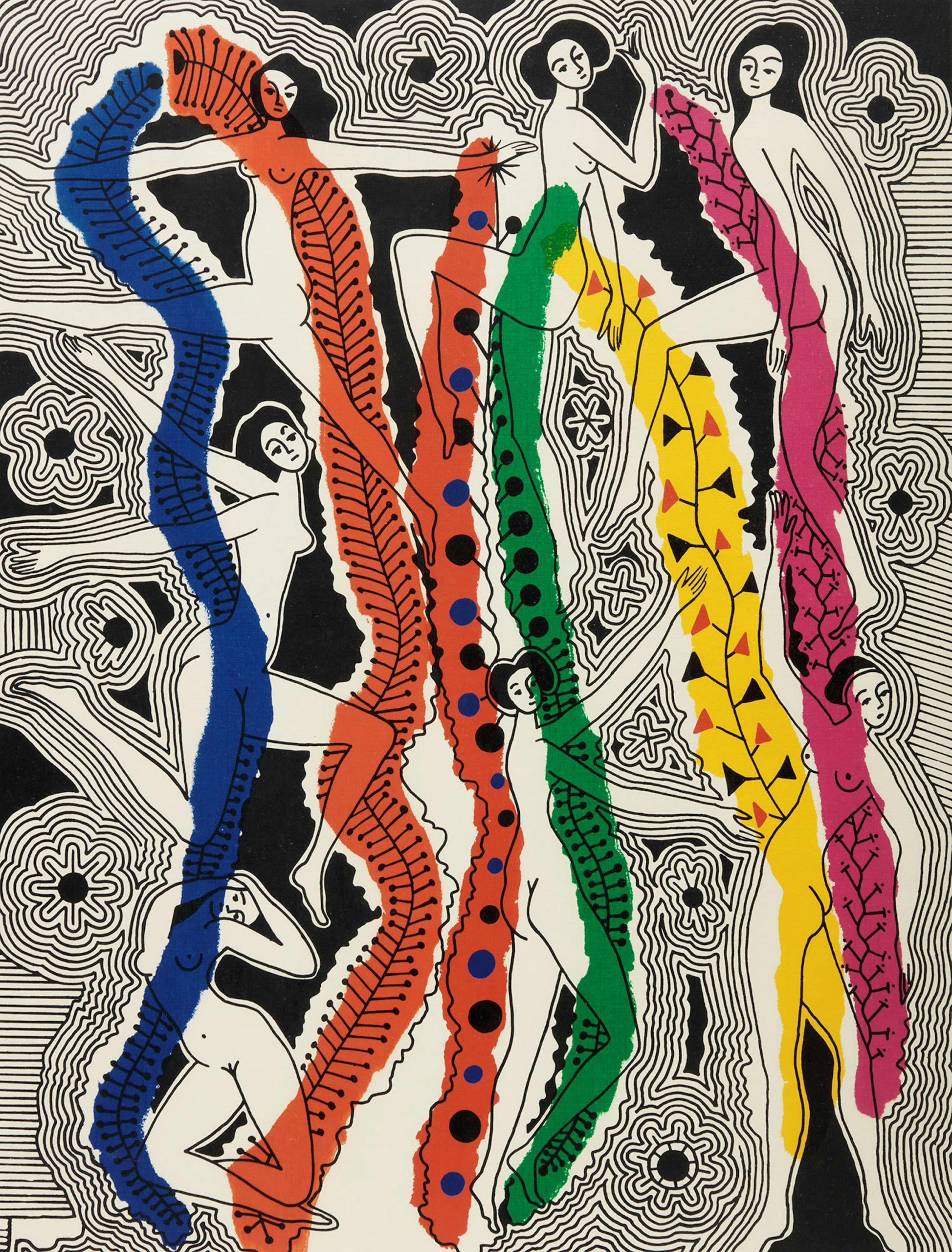 Abstract Print Alfred Pellan - Folies-Bergères