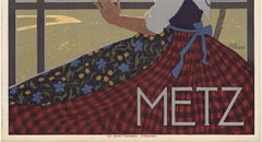 Affiche de voyage lithographique vintage originale de Metz