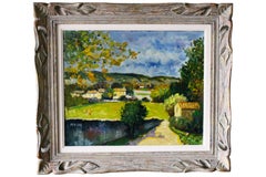 Vintage Post-Impressionist French countryside oil painting of Provence