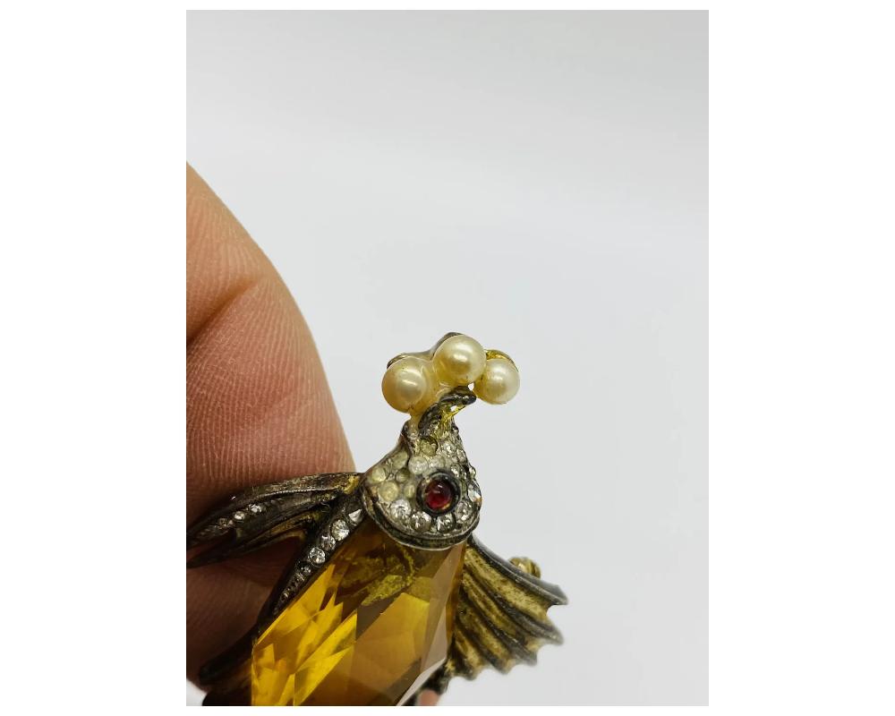 Women's Alfred Philippe Crown Trifari Sterling Silver Fish Jelly Belly Brooch
