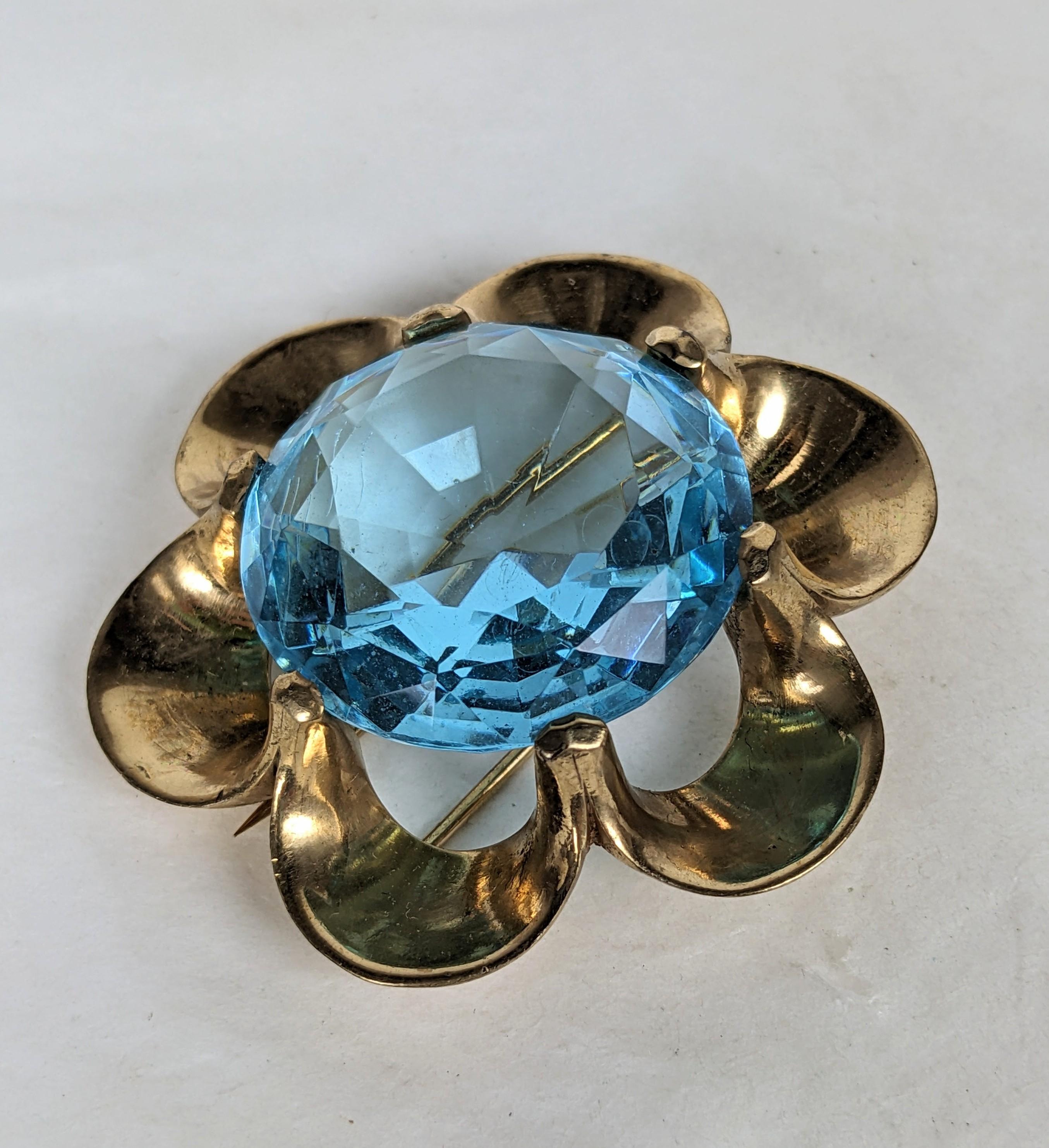 Alfred Philippe for Trifari Aquamarine  Retro Clip Brooch In Excellent Condition For Sale In New York, NY