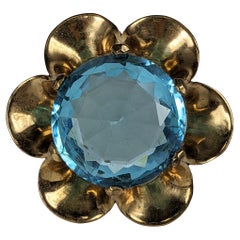 Alfred Philippe for Trifari Aquamarine  Retro Clip Brooch