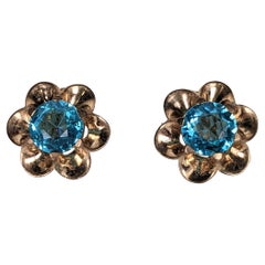 Alfred Philippe for Trifari Aquamarine Retro Earclips