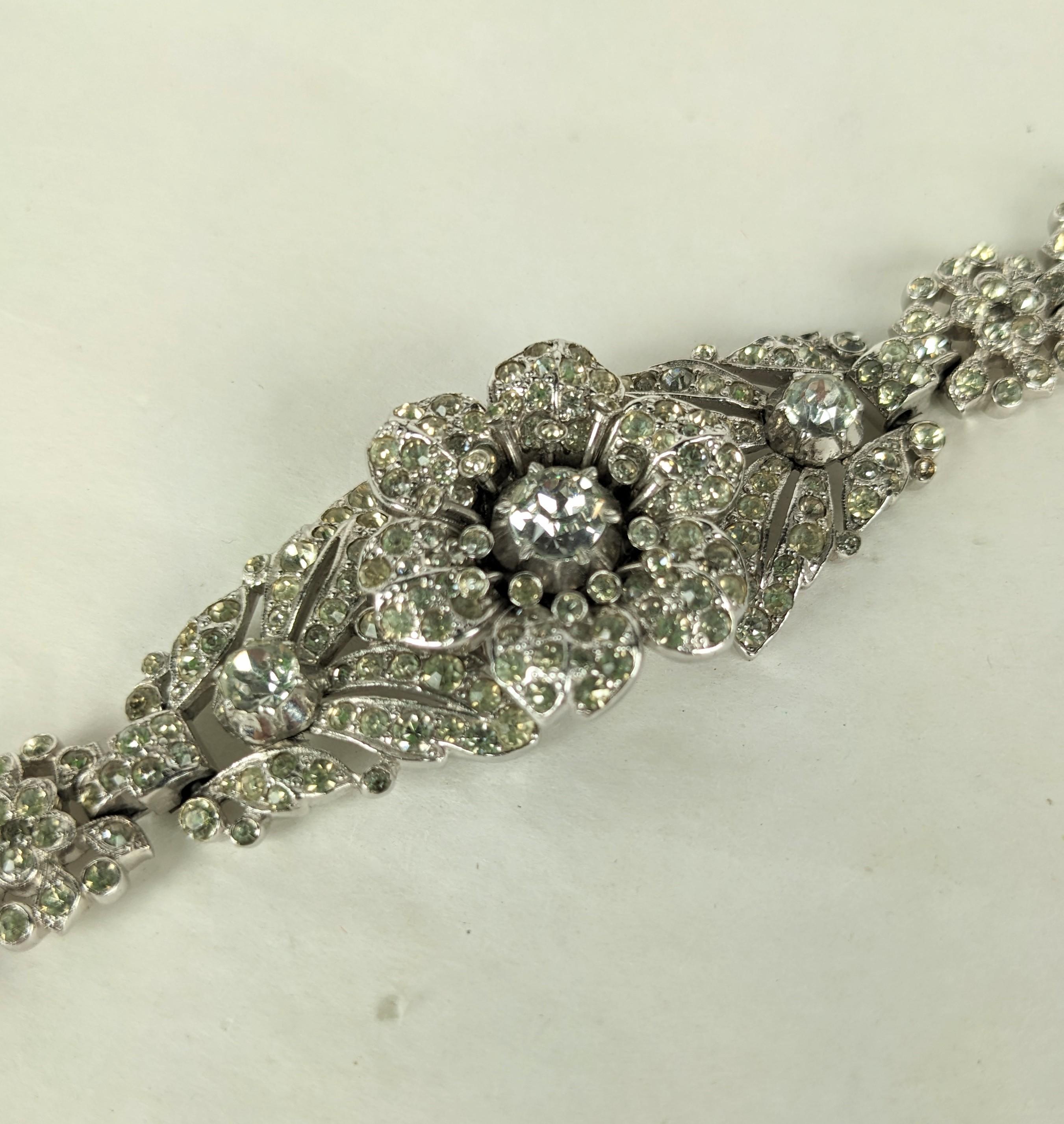 Alfred Philippe for Trifari Regence Pave Rose Bracelets In Good Condition For Sale In New York, NY