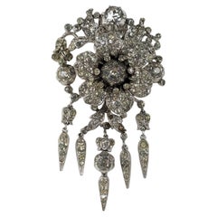 Vintage Alfred Philippe for Trifari Regence Pave Rose Trembler Flower Clip Brooch