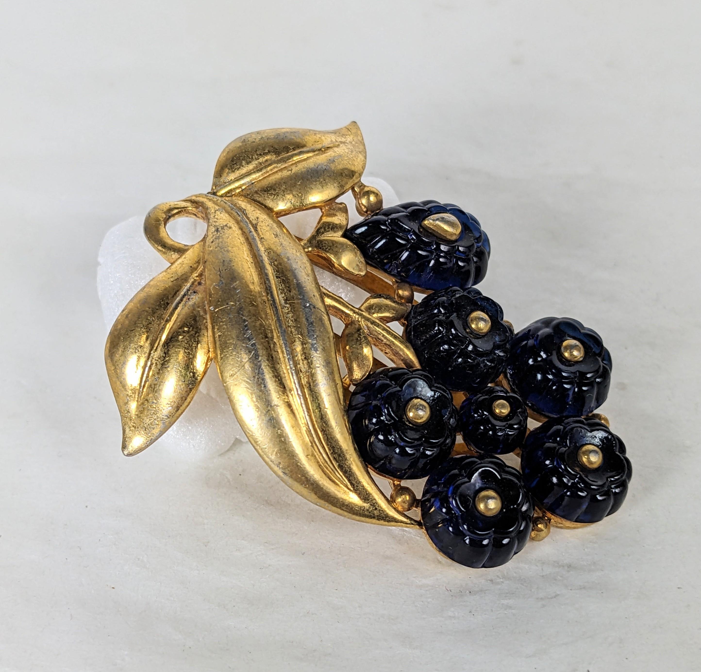 Alfred Philippe for Trifari Sapphire Fruit Salad Berry Cluster Dress Clip In Good Condition For Sale In New York, NY