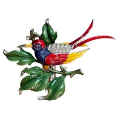 1942 Alfred Philippe for Trifari Tropical Fantasy Bird Clip Brooch