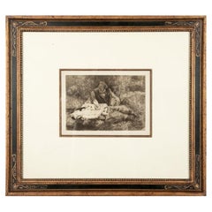 Antique Alfred Philippe Roll 'French, 1846-1919' Etching, "La Vie"