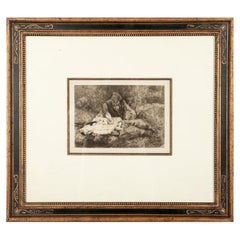 Gravure française « La Vie » d'Alfred Philippe Roll, 1846-1919