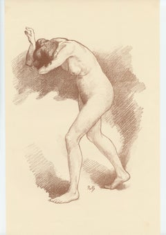 Lithographie d'origine « Etude de Femme »
